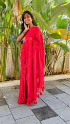 Red Wine Saree