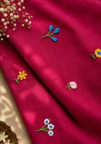 Aiden Thottam saree in pink, view 13 | Lolak Boutique