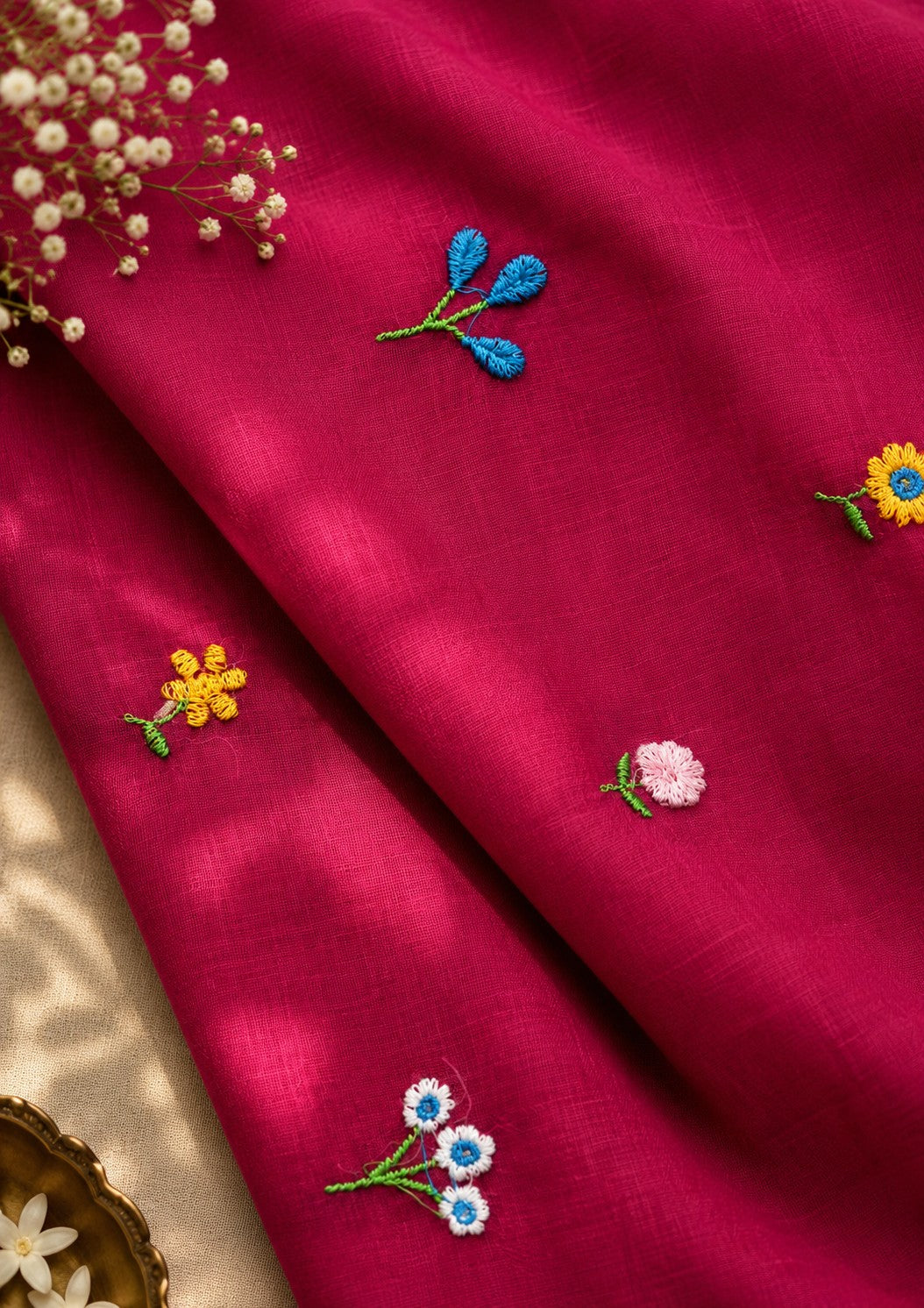 Aiden Thottam saree in pink, view 13 | Lolak Boutique