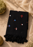 Aiden Thottam saree in black, view 15 | Lolak Boutique