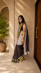 Coffee saree, view 4 | Lolak Boutique