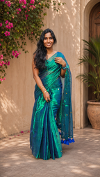 Mayoori Bengal tissue saree, view 3 | Lolak Boutique
