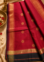 Mahima Maheswari cotton saree in green, view 8 | Lolak Boutique