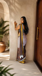 Coffee saree, view 2 | Lolak Boutique