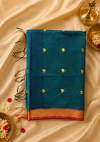 Mahima Maheswari cotton saree in peacock, view 12 | Lolak Boutique